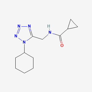 molecular formula C12H19N5O B1661548 N-((1-cyclohexyl-1H-tetrazol-5-yl)methyl)cyclopropanecarboxamide CAS No. 920438-43-3