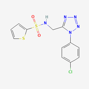 molecular formula C12H10ClN5O2S2 B1661560 N-((1-(4-chlorophenyl)-1H-tetrazol-5-yl)methyl)thiophene-2-sulfonamide CAS No. 921061-08-7
