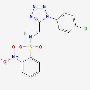 molecular formula C14H11ClN6O4S B1661561 N-((1-(4-chlorophenyl)-1H-tetrazol-5-yl)methyl)-2-nitrobenzenesulfonamide CAS No. 921061-17-8