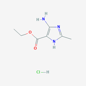 molecular formula C7H12ClN3O2 B1661564 Ethyl 5-amino-2-methyl-1H-imidazole-4-carboxylate hydrochloride CAS No. 92132-03-1
