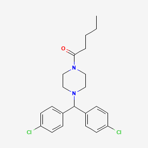 molecular formula C22H26Cl2N2O B1661572 1-[4-[Bis(4-chlorophenyl)methyl]piperazin-1-yl]pentan-1-one CAS No. 922368-91-0