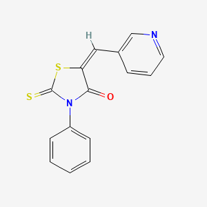 molecular formula C15H10N2OS2 B1661593 (5E)-3-phenyl-5-(pyridin-3-ylmethylidene)-2-sulfanylidene-1,3-thiazolidin-4-one CAS No. 92427-60-6