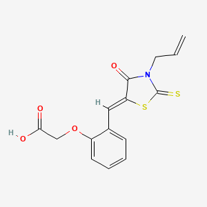 B1661606 2-[2-[(Z)-(4-oxo-3-prop-2-enyl-2-sulfanylidene-1,3-thiazolidin-5-ylidene)methyl]phenoxy]acetic acid CAS No. 92554-19-3
