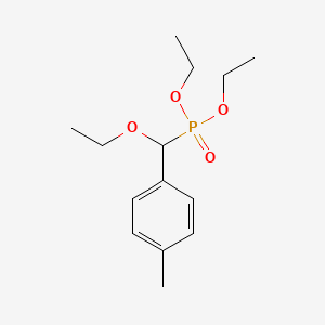 molecular formula C14H23O4P B1661608 Phosphonic acid, [ethoxy(4-methylphenyl)methyl]-, diethyl ester CAS No. 92594-53-1