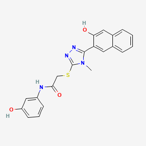 molecular formula C21H18N4O3S B1661642 2-{[5-(3-hydroxy-2-naphthyl)-4-methyl-4H-1,2,4-triazol-3-yl]thio}-N-(3-hydroxyphenyl)acetamide CAS No. 932924-44-2
