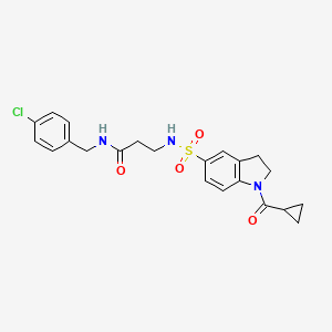 B1661644 N~1~-(4-chlorobenzyl)-N~3~-{[1-(cyclopropylcarbonyl)-2,3-dihydro-1H-indol-5-yl]sulfonyl}-beta-alaninamide CAS No. 932976-68-6