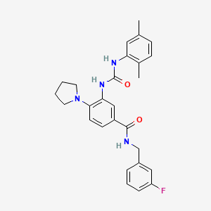 3-({[(2,5-dimethylphenyl)amino]carbonyl}amino)-N-(3-fluorobenzyl)-4-pyrrolidin-1-ylbenzamide
