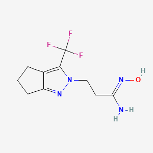 molecular formula C10H13F3N4O B1661700 5,6-Dihydro-N-hydroxy-3-(trifluoromethyl)-2(4H)-cyclopentapyrazolepropanimidamide CAS No. 937599-62-7