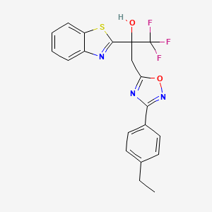 2-(1,3-Benzothiazol-2-yl)-3-[3-(4-ethylphenyl)-1,2,4-oxadiazol-5-yl]-1,1,1-trifluoropropan-2-ol