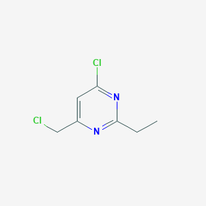 molecular formula C7H8Cl2N2 B1661719 4-Chloro-6-(chloromethyl)-2-ethylpyrimidine CAS No. 94170-67-9