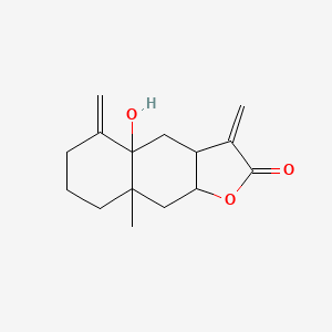 molecular formula C15H20O3 B1661723 4a-hydroxy-8a-methyl-3,5-dimethylidene-4,6,7,8,9,9a-hexahydro-3aH-benzo[f][1]benzofuran-2-one CAS No. 94204-15-6