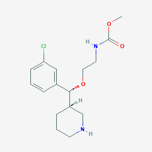 molecular formula C16H23ClN2O3 B1661725 Carbamic acid,N-[2-[(R)-(3-chlorophenyl)(3R)-3-piperidinylmethoxy]ethyl]-,methyl ester CAS No. 942142-80-5
