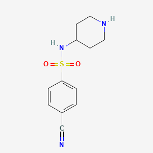 molecular formula C12H15N3O2S B1661733 4-cyano-N-piperidin-4-ylbenzenesulfonamide CAS No. 944068-07-9