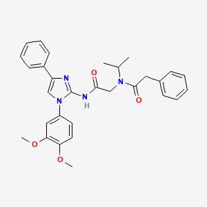 molecular formula C30H32N4O4 B1661734 N~1~-[1-(3,4-dimethoxyphenyl)-4-phenyl-1H-imidazol-2-yl]-2-[isopropyl(2-phenylacetyl)amino]acetamide CAS No. 944110-08-1