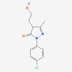 molecular formula C12H13ClN2O2 B1661743 1-(4-chlorophenyl)-4-(2-hydroxyethyl)-3-methyl-4,5-dihydro-1H-pyrazol-5-one CAS No. 94532-57-7