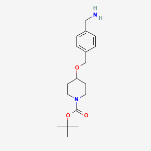molecular formula C18H28N2O3 B1661747 Tert-butyl 4-{[4-(aminomethyl)phenyl]methoxy}piperidine-1-carboxylate CAS No. 946409-35-4