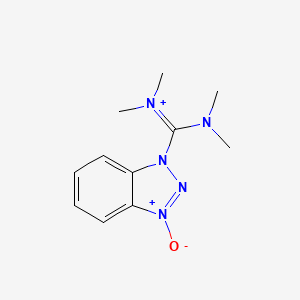 molecular formula C11H16N5O+ B1661759 1-[Dimethylamino(dimethyliminio)methyl]-1H-benzotriazole 3-oxide CAS No. 94790-36-0