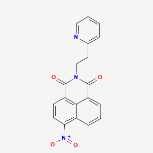 molecular formula C19H13N3O4 B1661763 1H-Benz(de)isoquinoline-1,3(2H)-dione, 6-nitro-2-(2-(2-pyridinyl)ethyl)- CAS No. 94887-57-7