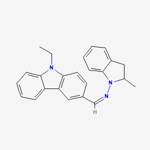 (Z)-1-(9-Ethylcarbazol-3-yl)-N-(2-methyl-2,3-dihydroindol-1-yl)methanimine