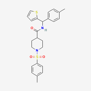 1-(4-methylbenzenesulfonyl)-N-[(4-methylphenyl)(thiophen-2-yl)methyl]piperidine-4-carboxamide