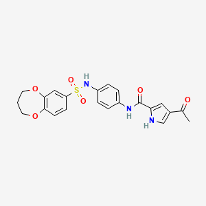molecular formula C22H21N3O6S B1661773 4-acetyl-N-[4-(3,4-dihydro-2H-1,5-benzodioxepine-7-sulfonamido)phenyl]-1H-pyrrole-2-carboxamide CAS No. 949977-35-9