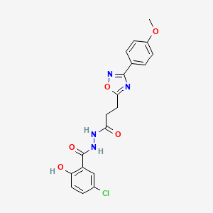 5-chloro-2-hydroxy-N'-{3-[3-(4-methoxyphenyl)-1,2,4-oxadiazol-5-yl]propanoyl}benzohydrazide