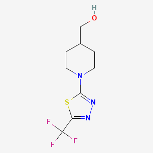 molecular formula C9H12F3N3OS B1661778 {1-[5-(Trifluoromethyl)-1,3,4-thiadiazol-2-yl]piperidin-4-yl}methanol CAS No. 950603-36-8