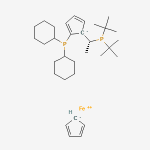 molecular formula C32H52FeP2 B1661781 (Dicyclohexylphosphino)ferrocenyl]ethyldi-t-butylphosphine CAS No. 950982-61-3