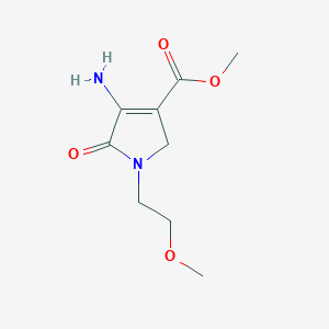 molecular formula C9H14N2O4 B1661798 methyl 4-amino-1-(2-methoxyethyl)-5-oxo-2H-pyrrole-3-carboxylate CAS No. 954239-16-8