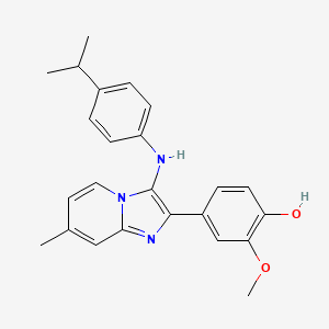 molecular formula C24H25N3O2 B1661802 4-[3-(4-Isopropylanilino)-7-methylimidazo[1,2-a]pyridin-2-yl]-2-methoxyphenol CAS No. 954239-75-9