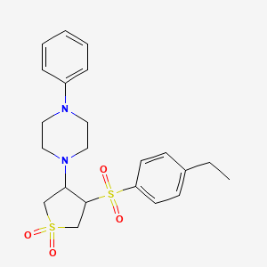 molecular formula C22H28N2O4S2 B1661816 3-(4-Ethylphenyl)sulfonyl-4-(4-phenylpiperazin-1-yl)thiolane 1,1-dioxide CAS No. 959241-14-6