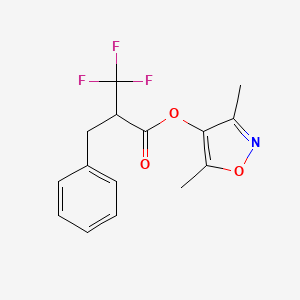molecular formula C15H14F3NO3 B1661818 (3,5-Dimethyl-1,2-oxazol-4-yl) 2-benzyl-3,3,3-trifluoropropanoate CAS No. 959265-34-0