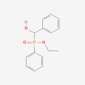 molecular formula C15H17O3P B1661825 Phosphinic acid, (hydroxyphenylmethyl)phenyl-, ethyl ester CAS No. 96108-74-6