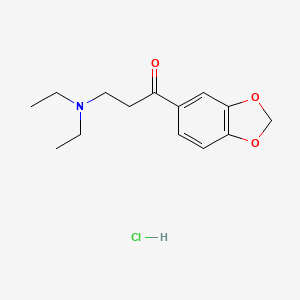 molecular formula C14H20ClNO3 B1661829 1-Propanone, 1-(1,3-benzodioxol-5-yl)-3-(diethylamino)-, hydrochloride CAS No. 96543-90-7