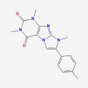molecular formula C17H17N5O2 B1661837 1H-Imidazo(2,1-f)purine-2,4(3H,8H)-dione, 7-(4-methylphenyl)-1,3,8-trimethyl- CAS No. 96885-64-2