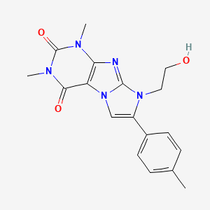 B1661838 1H-Imidazo(2,1-f)purine-2,4(3H,8H)-dione, 1,3-dimethyl-8-(2-hydroxyethyl)-7-(4-methylphenyl)- CAS No. 96902-24-8