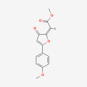 molecular formula C14H12O5 B1661842 Methyl (5-(4-methoxyphenyl)-3-oxo-2(3H)-furanylidene)acetate CAS No. 97180-97-7