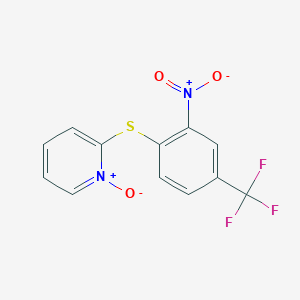 molecular formula C12H7F3N2O3S B1661844 2-{[2-Nitro-4-(trifluoromethyl)phenyl]thio}pyridinium-1-olate CAS No. 97186-47-5