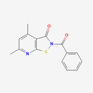 molecular formula C15H12N2O2S B1661847 Isothiazolo(5,4-b)pyridin-3(2H)-one, 2-benzoyl-4,6-dimethyl- CAS No. 97248-89-0