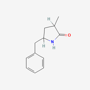 molecular formula C12H15NO B1661853 3-Methyl-5-(phenylmethyl)-2-pyrrolidinone CAS No. 97562-04-4
