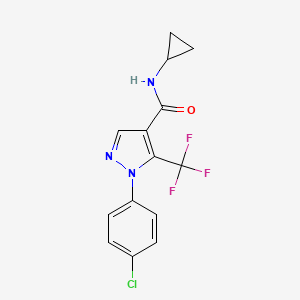 molecular formula C14H11ClF3N3O B1661875 1-(4-chlorophenyl)-N-cyclopropyl-5-(trifluoromethyl)pyrazole-4-carboxamide CAS No. 98534-26-0