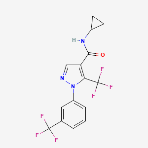 molecular formula C15H11F6N3O B1661878 N-cyclopropyl-5-(trifluoromethyl)-1-[3-(trifluoromethyl)phenyl]pyrazole-4-carboxamide CAS No. 98534-59-9