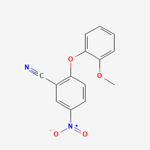 molecular formula C14H10N2O4 B1661907 Benzonitrile, 2-(2-methoxyphenoxy)-5-nitro- CAS No. 99902-80-4