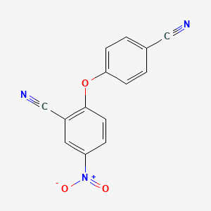 B1661909 Benzonitrile, 2-(4-cyanophenoxy)-5-nitro- CAS No. 99902-82-6