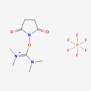 molecular formula C9H16F6N3O3P B1661934 N,N,N',N'-Tetramethyl-O-(N-succinimidyl)uronium hexafluorophosphate CAS No. 265651-18-1