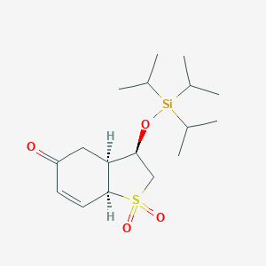 molecular formula C17H30O4SSi B166195 3-Triisopropylsiloxy-2,3,3a,7a-tetrahydrobenzo(b)thiophen-5(4H)-one 1,1-dioxide CAS No. 127486-98-0