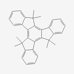molecular formula C33H30 B1661993 5,5,10,10,15,15-Hexamethyl-10,15-dihydro-5H-diindeno[1,2-a:1',2'-c]fluorene CAS No. 597554-76-2
