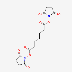 molecular formula C15H18N2O8 B1662054 Bis(2,5-dioxopyrrolidin-1-YL) heptanedioate CAS No. 74648-14-9