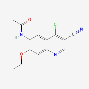 B1662076 N-(4-Chloro-3-cyano-7-ethoxy-6-quinolinyl)acetamide CAS No. 848133-76-6
