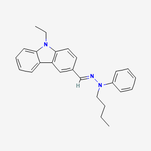molecular formula C25H27N3 B1662085 3-((2-Butyl-2-phenylhydrazono)methyl)-9-ethyl-9H-carbazole CAS No. 88107-84-0